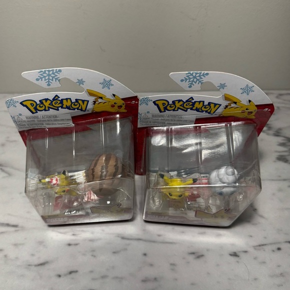 Pokémon Battle Figures Christmas Lot Of 2 Pikachu Swinub And Pikachu Vanillite - Picture 4 of 8